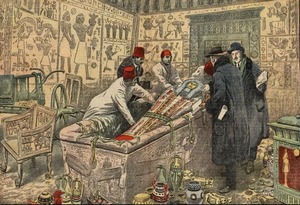 Coupures de presse sur la découverte du tombeau de Toutankhamon