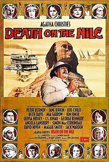 Affiche de mort sur le Nil avec Peter Ustinov dans le rôle de Poirot (1978)
