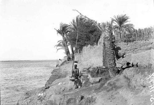 shadouf sur nil - fin XIXème siècle - photo d'époque