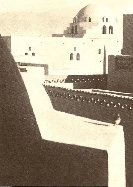 les terrasses agrémentant toutes les maisons conçues par Hassan Fathy à New Gourna