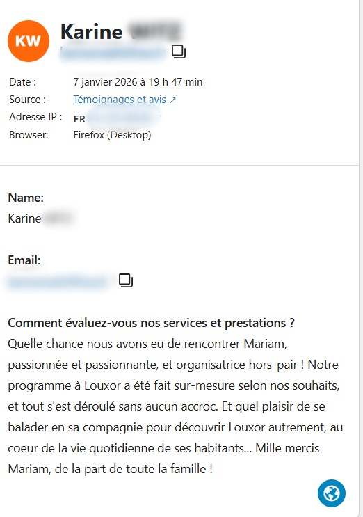 avis clients agence de voyage Alfriend Voyage Louxor (Balades à Louxor) - 08 janvier 2026