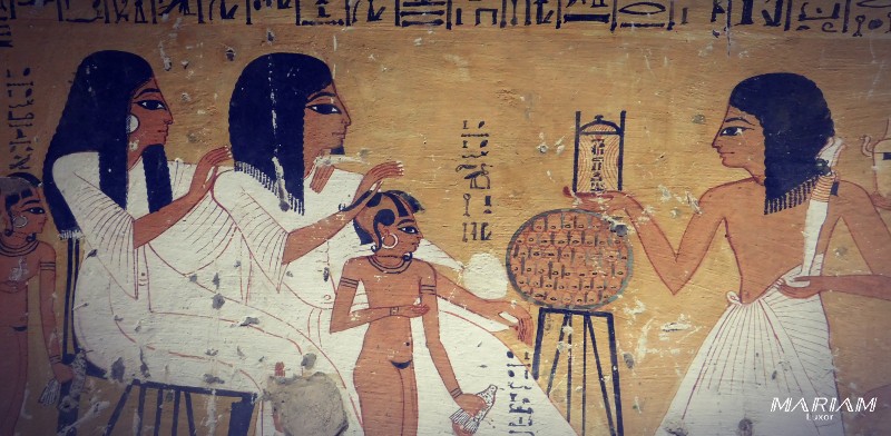 Détail des peintures murales dans la tombe d'Inherkhâou (TT359) à Deir el-Médineh, rive ouest de Louxor
